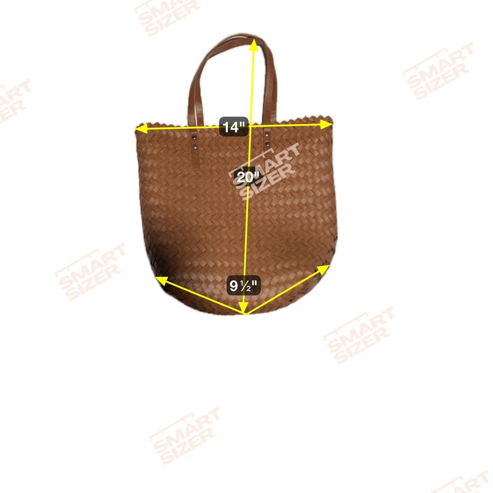 Woven Straw Tote‎ Bag Tan Leather Handles Shopper Beach Everyday Carryall - Picture 3 of 5